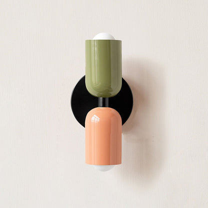 Colorful Minimalist Dual-Bulb Wall Sconce for Modern Ambience
