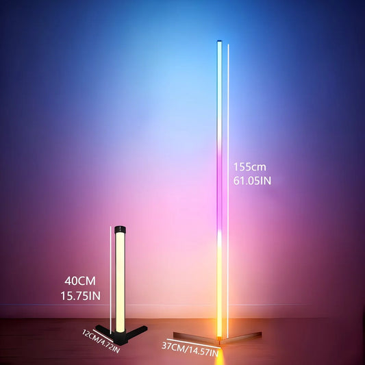 RGB corner floor lamp — 16 million colour mood light in black | Casa Norex