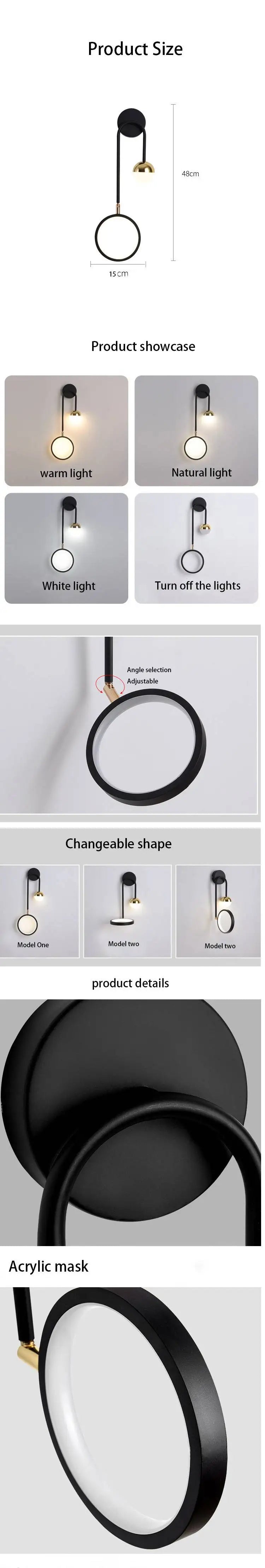 Round ball wall sconce, alternate angle | Casa Norex