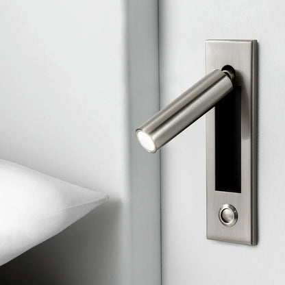 Wall reading light Sand Nickel finish close-up — Casa Norex