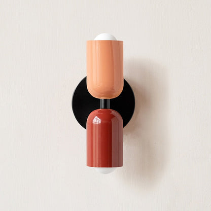 Colorful Minimalist Dual-Bulb Wall Sconce for Modern Ambience