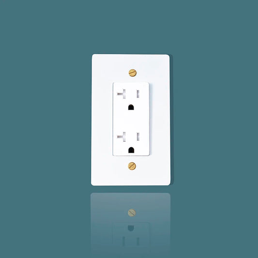 20A wall outlet in White Gold finish — standard socket | Casa Norex
