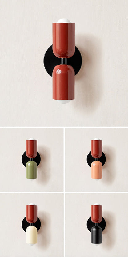Colorful Minimalist Dual-Bulb Wall Sconce for Modern Ambience
