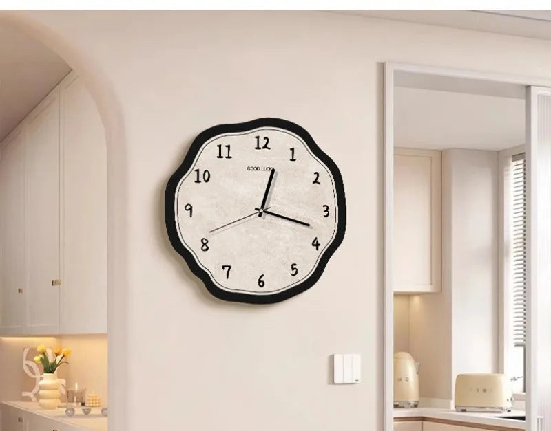 Wavy Edge Wall Clock living room setting — Casa Norex