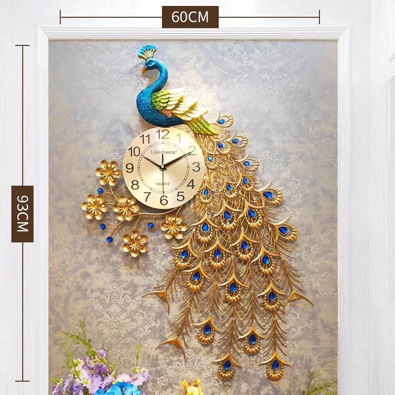 Peacock Motif Wall Clock