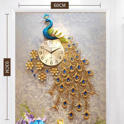 Peacock Motif Wall Clock