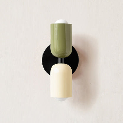 Colorful Minimalist Dual-Bulb Wall Sconce for Modern Ambience