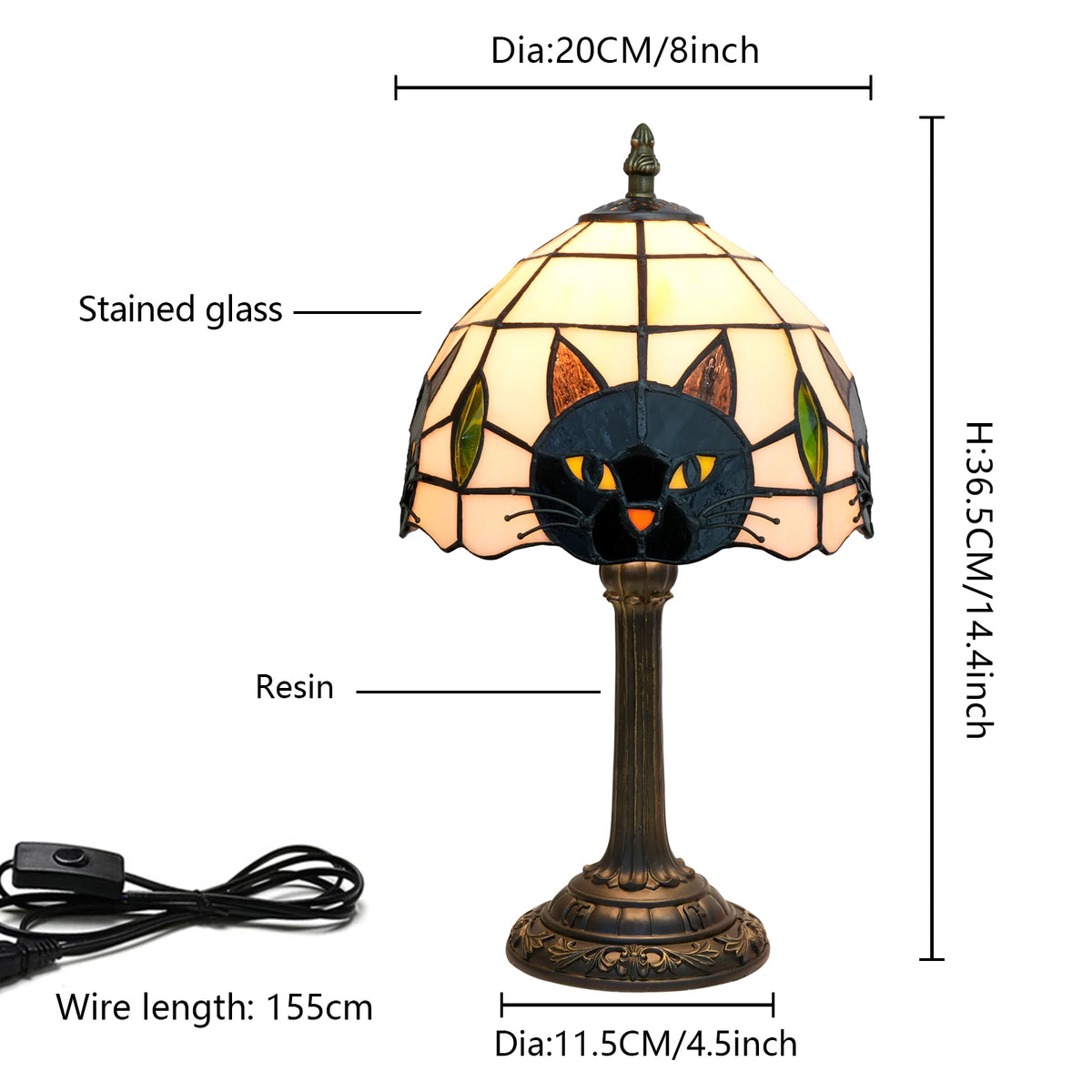 Miso cat table lamp glowing on a child nightstand — Casa Norex