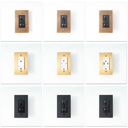 20A multi-finish wall outlet installation detail — Casa Norex