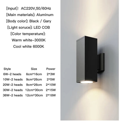 Outdoor wall light two-head design throwing light up and down | Casa Norex