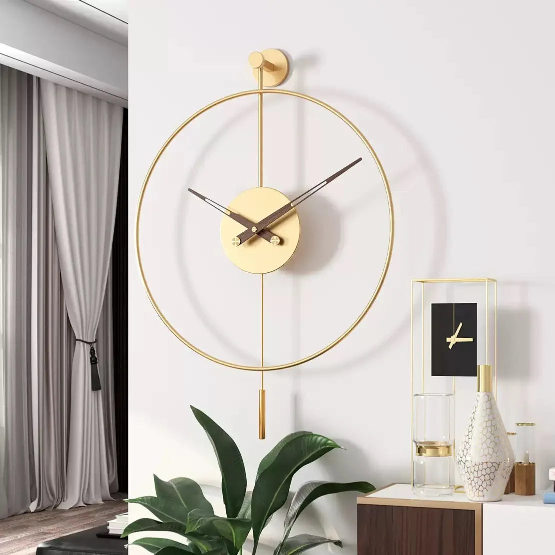 Scandinavian Metal Wall Clock battery movement detail — Casa Norex