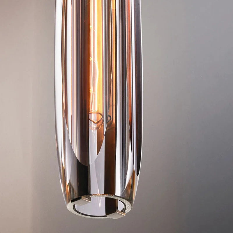 Crystal pendant light spec diagram — Small size, 6cm diameter, 30cm height — Casa Norex