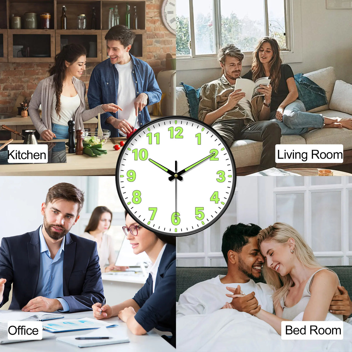 Glow-in-the-Dark Wall Clock packaging detail — Casa Norex