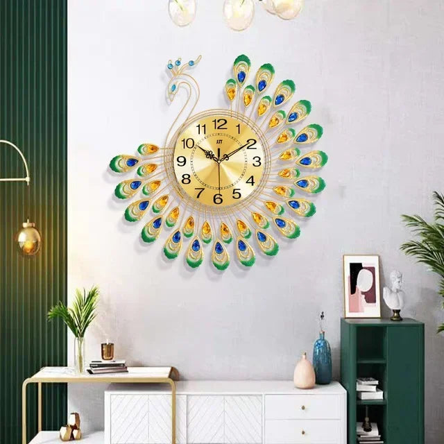 Peacock Metal Wall Clock