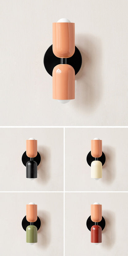 Colorful Minimalist Dual-Bulb Wall Sconce for Modern Ambience