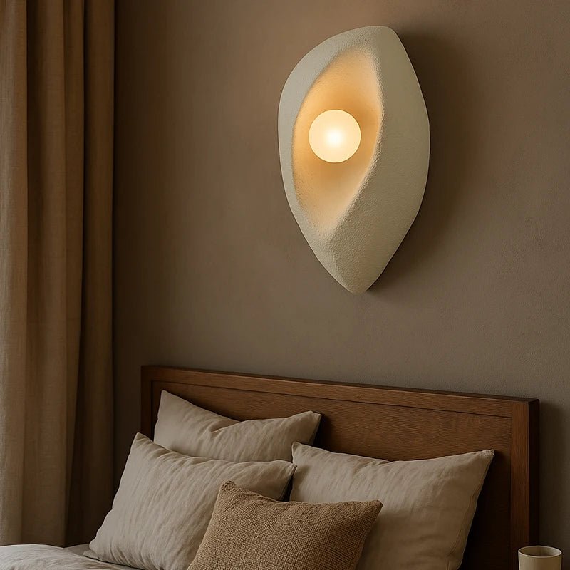 Close-up of resin body and plated finish on Nordic swing-arm wall sconce | Casa Norex
