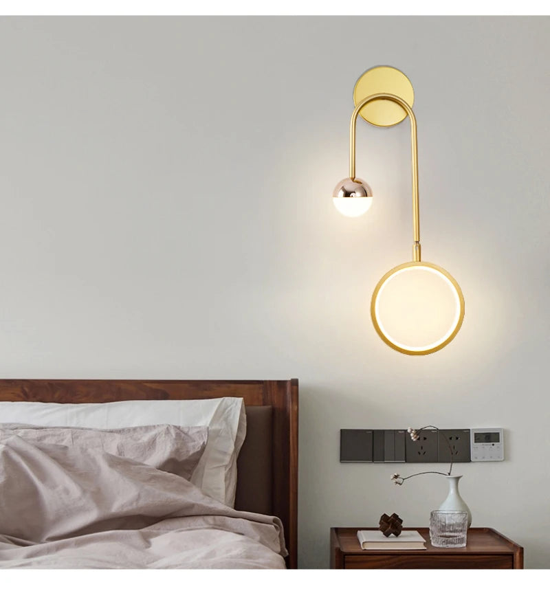Round ball wall sconce three-tone LED switch detail | Casa Norex