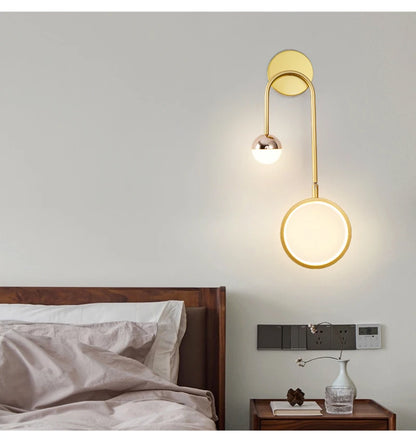 Round ball wall sconce three-tone LED switch detail | Casa Norex