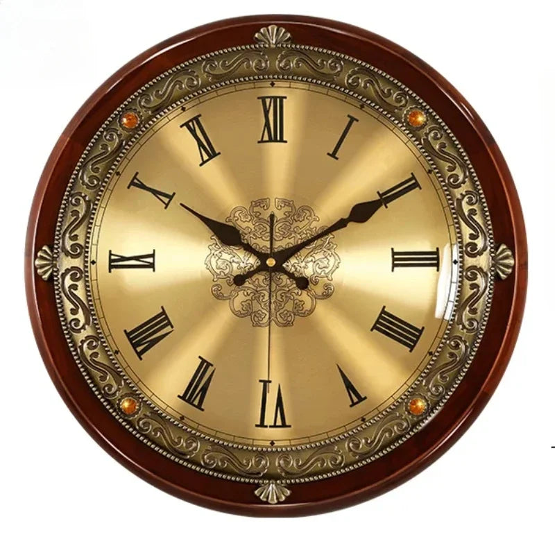 Vintage Gold Metal Wall Clock
