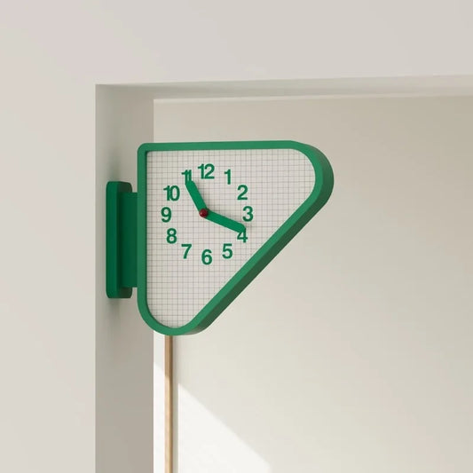 Triangular Corner Wall Clock packaging detail — Casa Norex