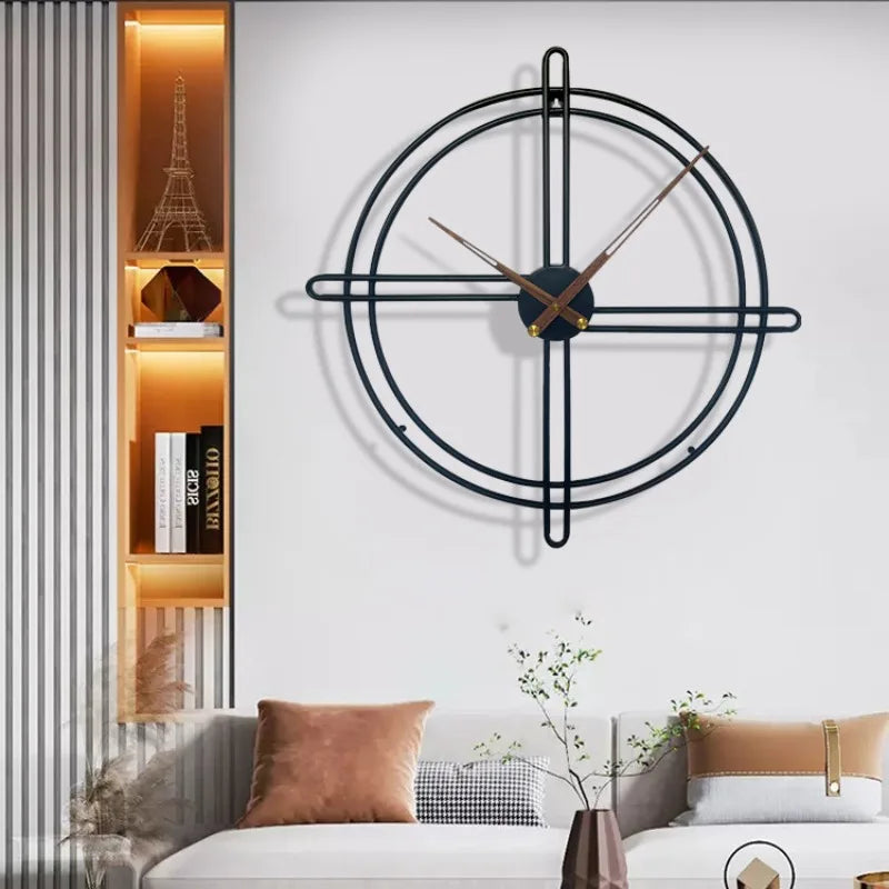 Laser-Engraved Metal Wall Clock Nordic silhouette detail | Casa Norex