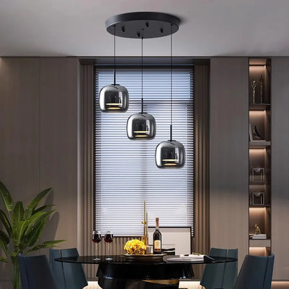 Close-up of clear glass head on Halden Glass Cluster Pendant | Casa Norex