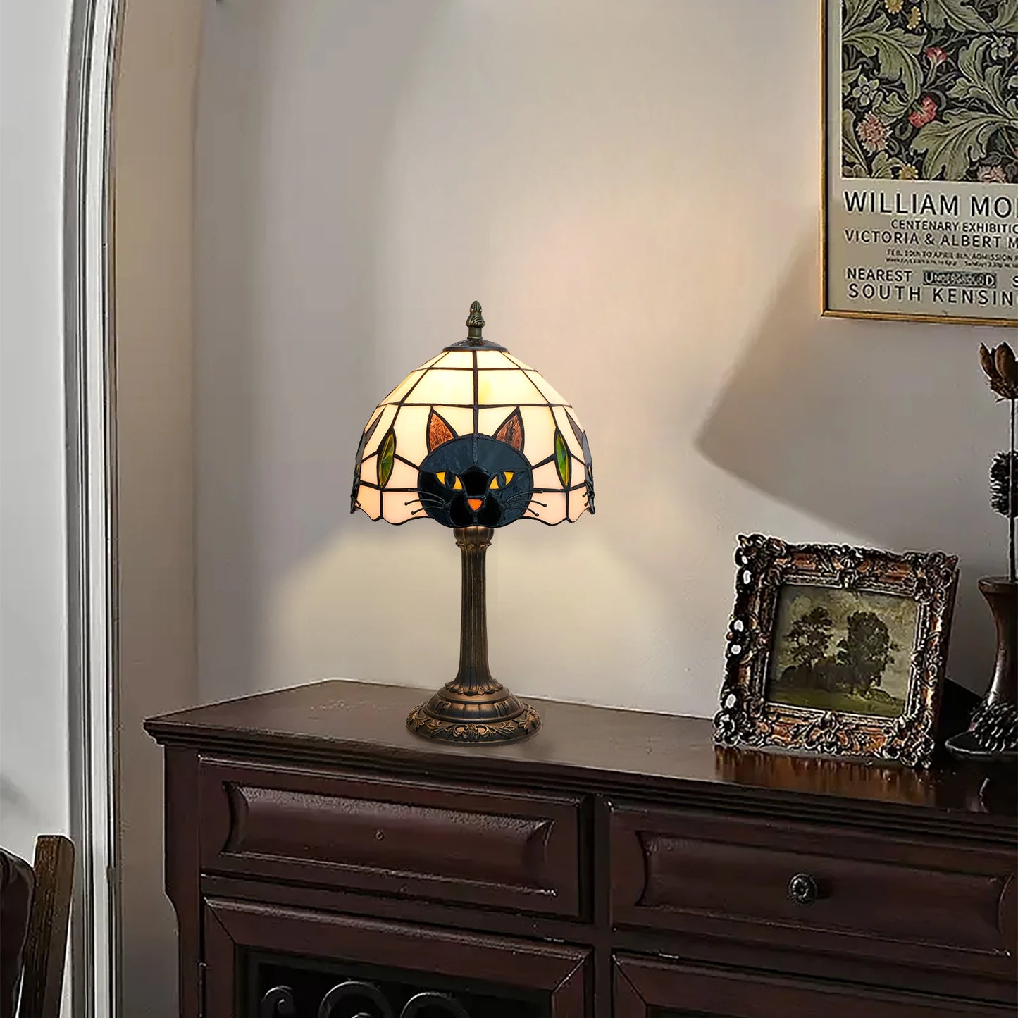Cat table lamp style options A B and C — black finish | Casa Norex