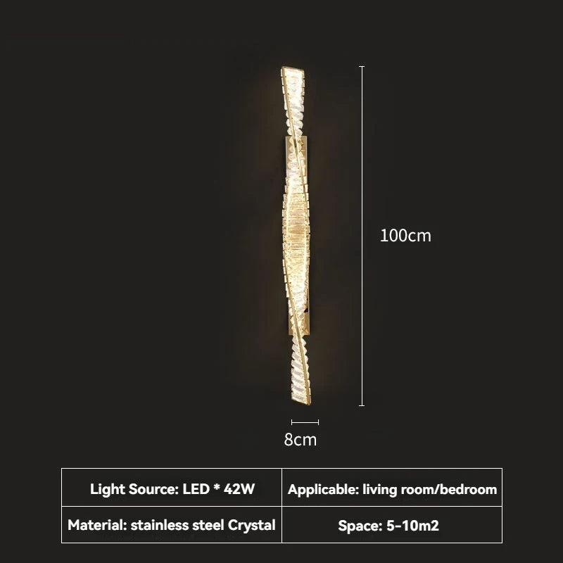 Milano Crystal Linear Sconce in hallway setting | Casa Norex