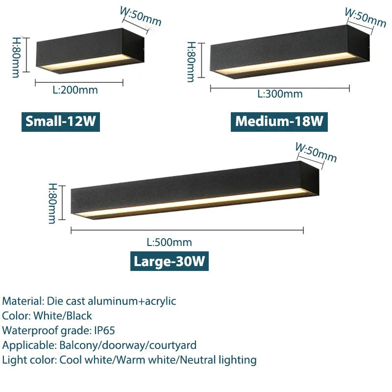 Harbor sconce 6000K cool white light on — Casa Norex