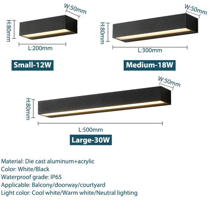 Harbor sconce 6000K cool white light on — Casa Norex