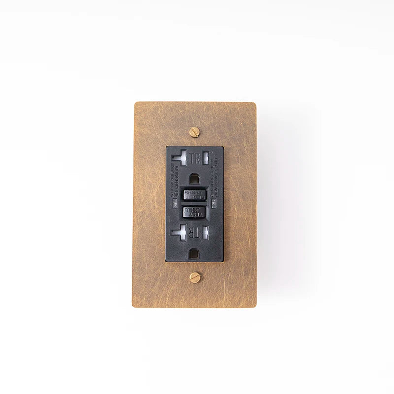 Retro Black 20A wall outlet — GFCI protection — Casa Norex