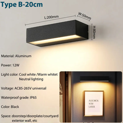 Harbor Aluminum Porch Wall Sconce — black aluminum, IP65 waterproof | Casa Norex