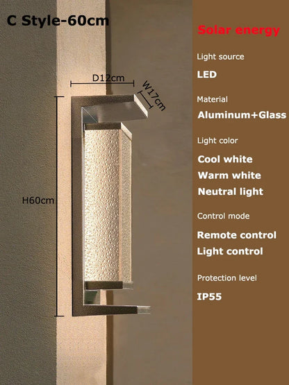 Solar dusk to dawn wall lantern LED bulb and battery compartment