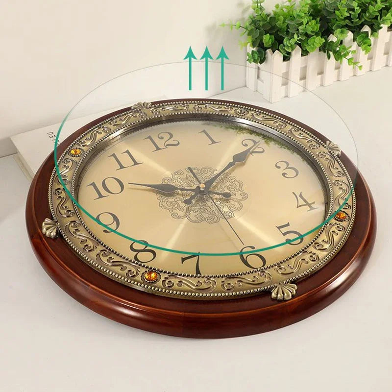 Vintage Gold Metal Wall Clock