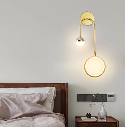 Wall sconce ball diffuser lit in neutral white | Casa Norex