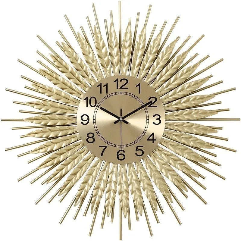 Wheat Sunburst Wall Clock detail view 2 — Casa Norex
