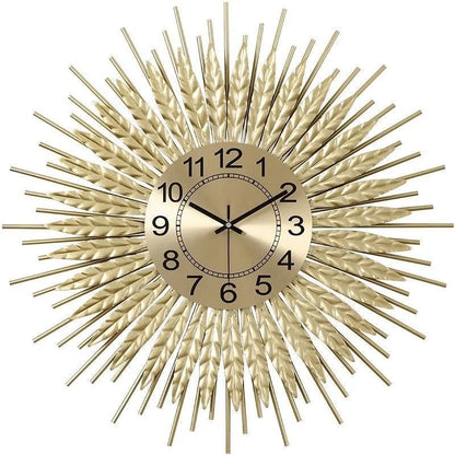 Wheat Sunburst Wall Clock detail view 2 — Casa Norex