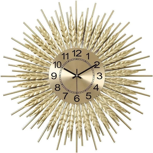 Wheat Sunburst Wall Clock detail view 2 — Casa Norex
