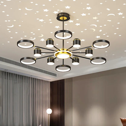 Close-up of ring head on Aurora Starry Cluster Chandelier | Casa Norex
