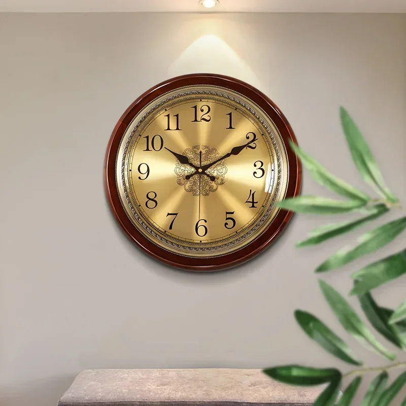 Vintage Gold Metal Wall Clock