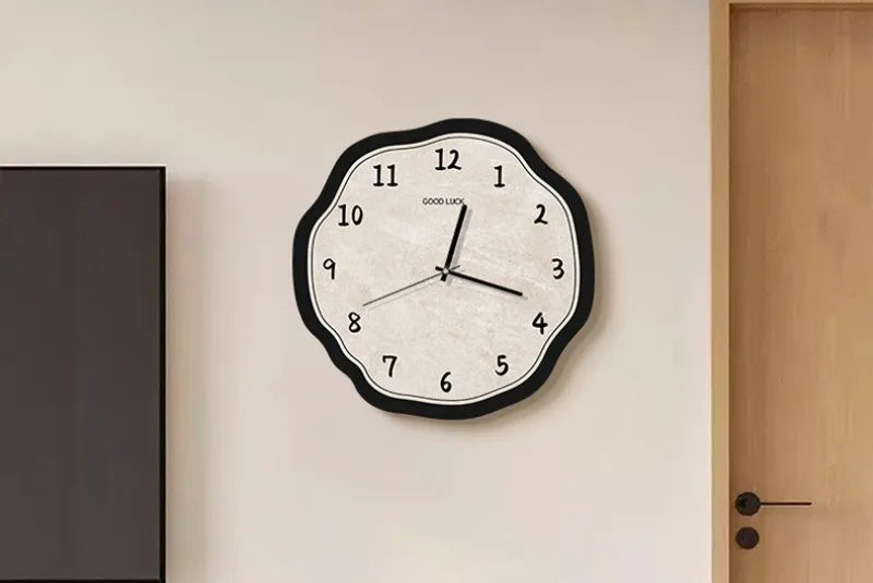 Wavy Edge Wall Clock bedroom setting — Casa Norex