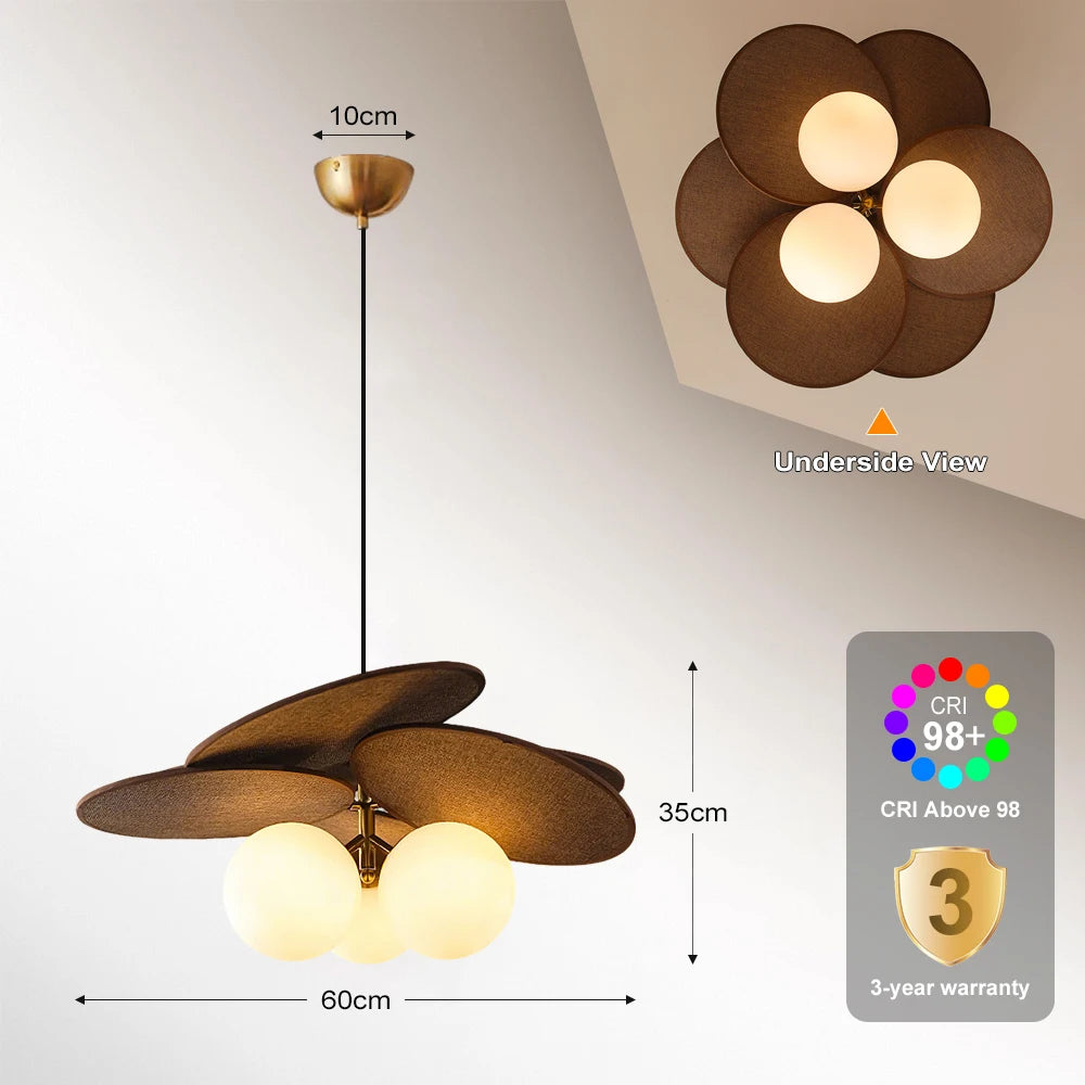 Marlowe Raffia Glass Chandelier Ø60cm x H35cm scale reference — Casa Norex
