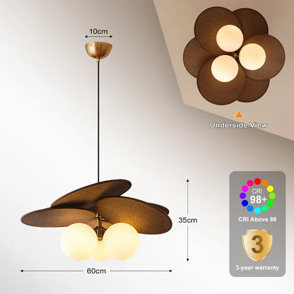 Marlowe Raffia Glass Chandelier Ø60cm x H35cm scale reference — Casa Norex