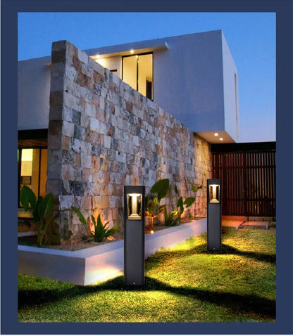 Black Aluminum Bollard Light 600mm Type A ground insert