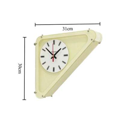 Acrylic Triangle Corner Wall Clock Yellow finish | Casa Norex