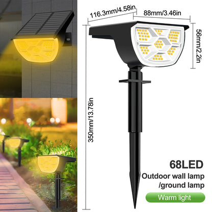 Close-up of the solar landscape spotlight LED panel