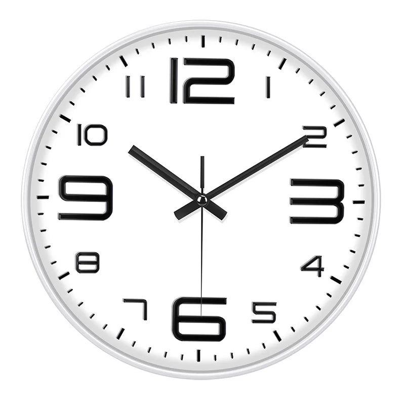Punch-Free Dome Wall Clock White Black finish close-up | Casa Norex