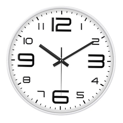 Punch-Free Dome Wall Clock White Black finish close-up | Casa Norex