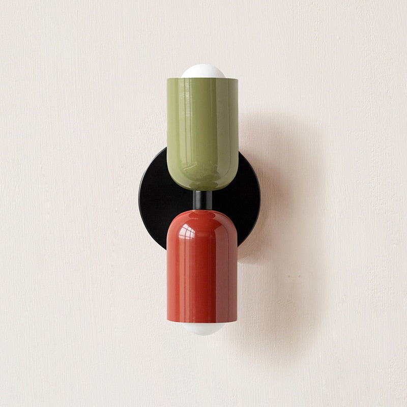 Colorful Minimalist Dual-Bulb Wall Sconce for Modern Ambience