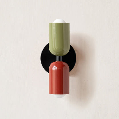 Colorful Minimalist Dual-Bulb Wall Sconce for Modern Ambience